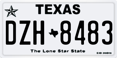 TX license plate DZH8483