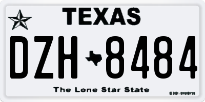 TX license plate DZH8484