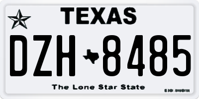TX license plate DZH8485