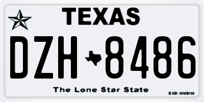 TX license plate DZH8486