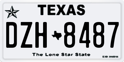 TX license plate DZH8487