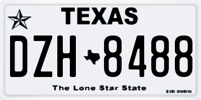 TX license plate DZH8488