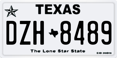 TX license plate DZH8489
