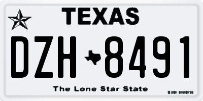 TX license plate DZH8491