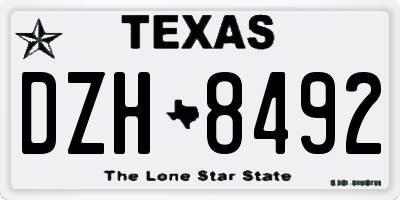 TX license plate DZH8492