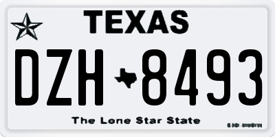 TX license plate DZH8493