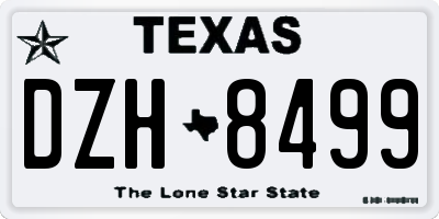 TX license plate DZH8499