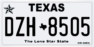 TX license plate DZH8505