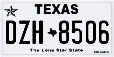 TX license plate DZH8506