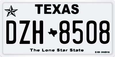 TX license plate DZH8508