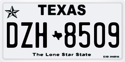 TX license plate DZH8509