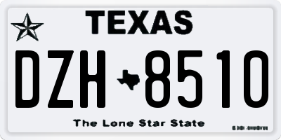 TX license plate DZH8510
