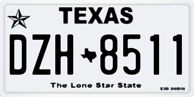 TX license plate DZH8511