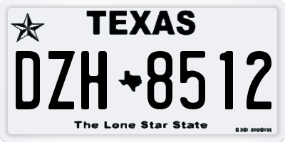 TX license plate DZH8512