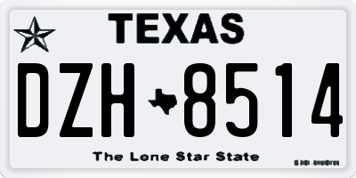 TX license plate DZH8514