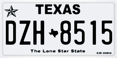 TX license plate DZH8515