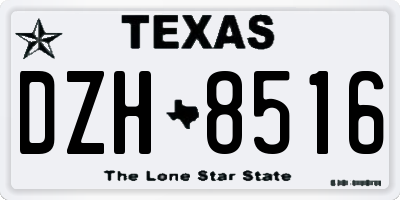 TX license plate DZH8516