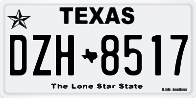 TX license plate DZH8517