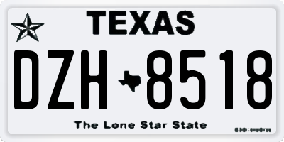 TX license plate DZH8518