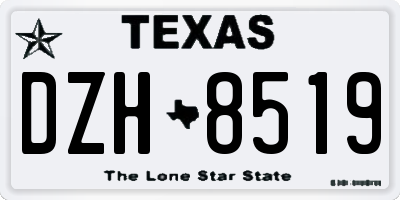 TX license plate DZH8519