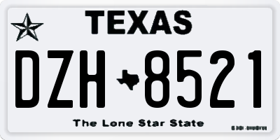 TX license plate DZH8521