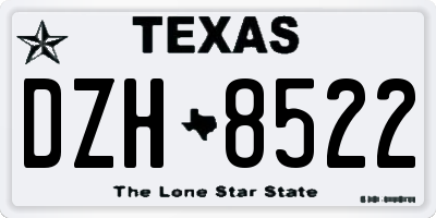 TX license plate DZH8522