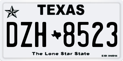 TX license plate DZH8523