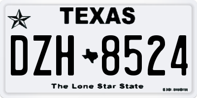 TX license plate DZH8524