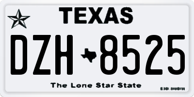 TX license plate DZH8525