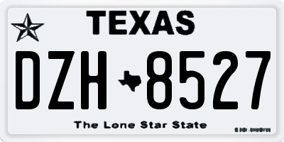 TX license plate DZH8527