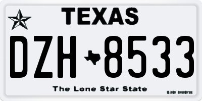 TX license plate DZH8533