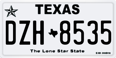 TX license plate DZH8535