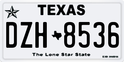 TX license plate DZH8536