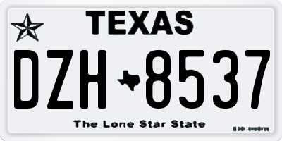TX license plate DZH8537
