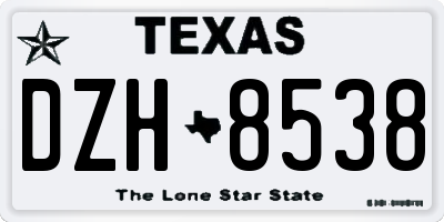 TX license plate DZH8538