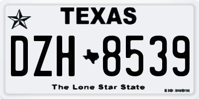 TX license plate DZH8539