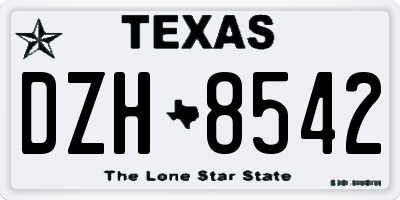 TX license plate DZH8542