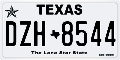 TX license plate DZH8544