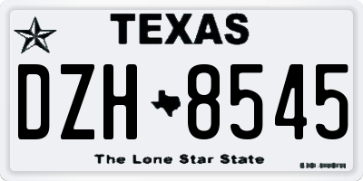 TX license plate DZH8545