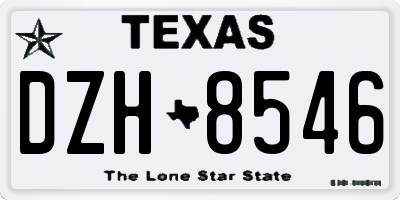 TX license plate DZH8546