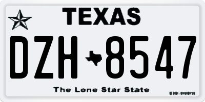 TX license plate DZH8547