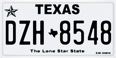 TX license plate DZH8548