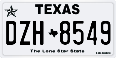 TX license plate DZH8549