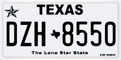 TX license plate DZH8550