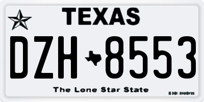TX license plate DZH8553