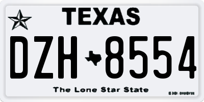TX license plate DZH8554