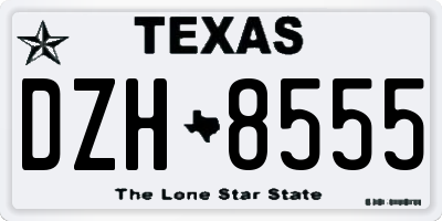 TX license plate DZH8555