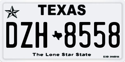 TX license plate DZH8558