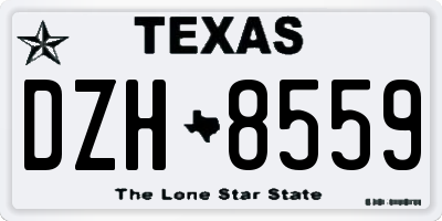 TX license plate DZH8559