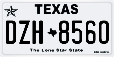 TX license plate DZH8560
